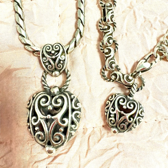 Brighton Elegant Silver Heart Pendant Necklace and Bracelet Set - Picture 4 of 4
